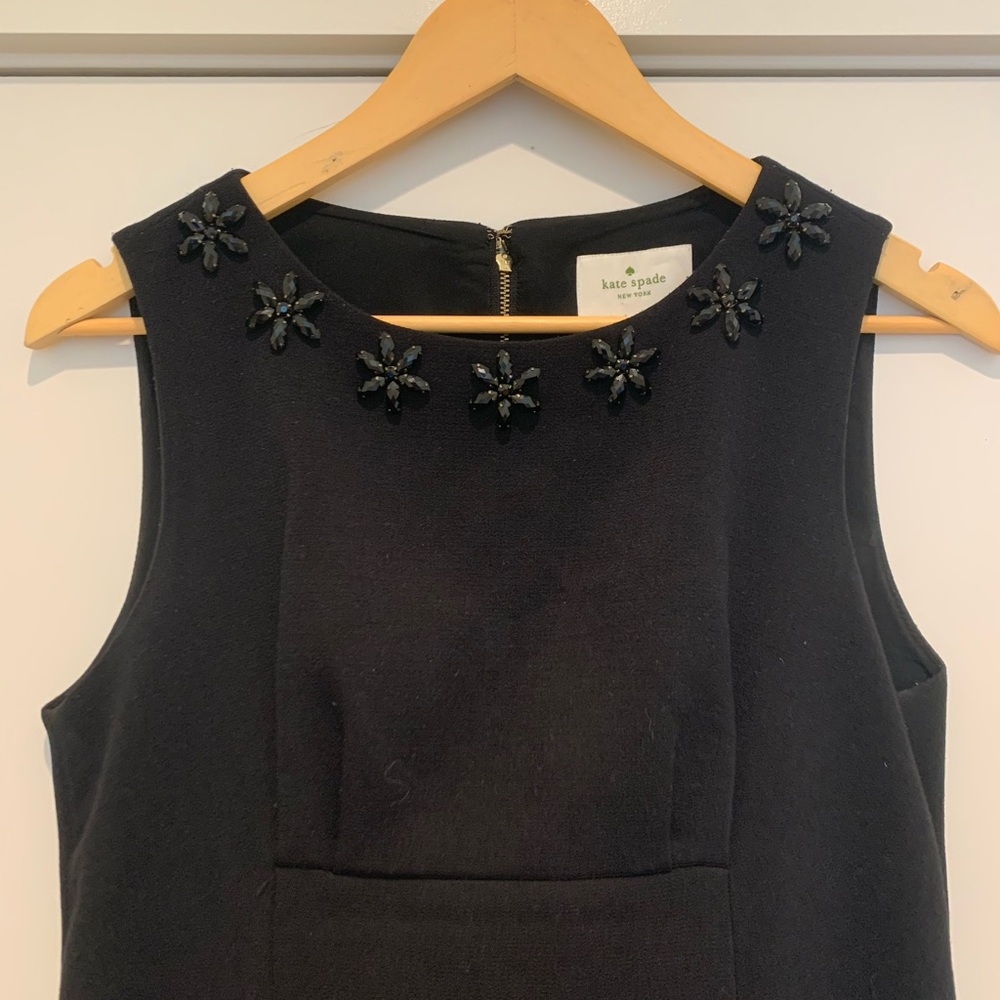 Kate Spade New York Flower Beaded Neckline Dress